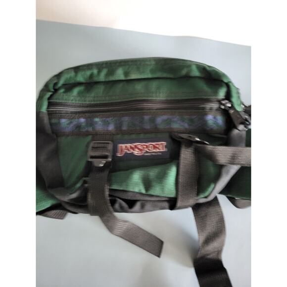 Jansport Fanny Pack Green Waist Hiking Bag With 2 Bottle Holders 2 Compartments - Picture 5 of 7